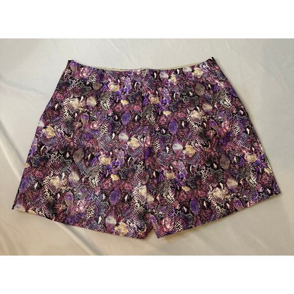 Asos Purple Snakeskin-Style Shorts Y2K-Inspired Side Zipper Size 8/Small - Picture 1 of 7
